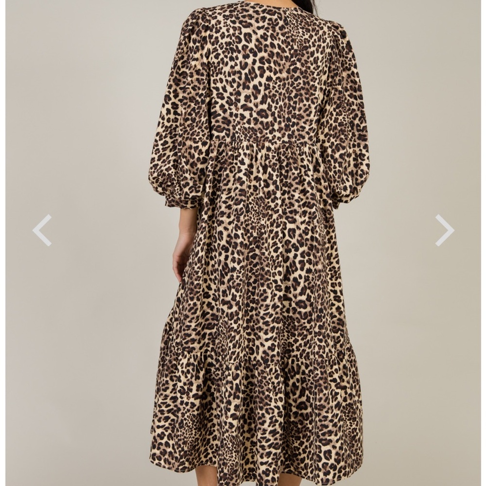 JODIFL gorgeous Bow Midi Dress Leopard Small~NWOT’S - Picture 12 of 12